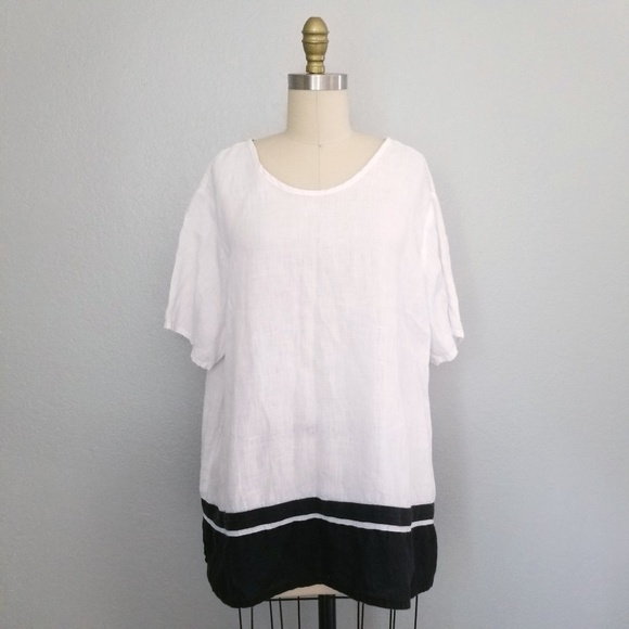 Flax Tops - Flax linen stripe blouse